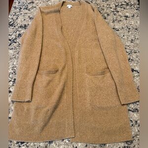 J. Crew Camel cardigan pockets, long sleeve.